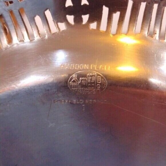 Vintage‎ Haddon Sheffield Reproduction Silver Plated Pierced Tray - Picture 3 of 7